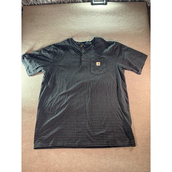 Carhartt Striped Short Sleeve Tee Sz 2XLT Black Gray Grunge Core - Picture 1 of 7
